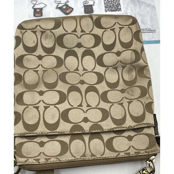 Coach Authenticated Vintage Poppy C Applique Sateen Metallic Trim Messenger Bag - Picture 8 of 8